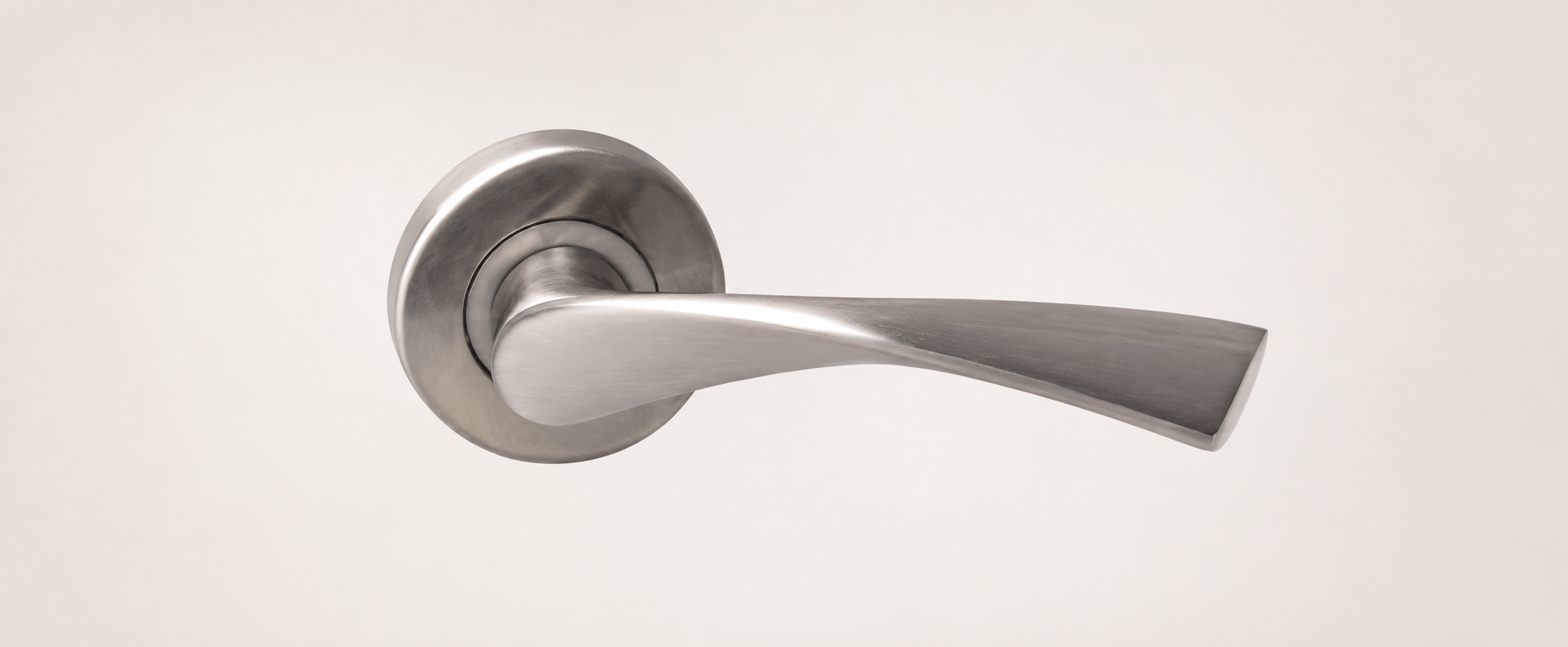 Curved Lever Handle in brushed nickel